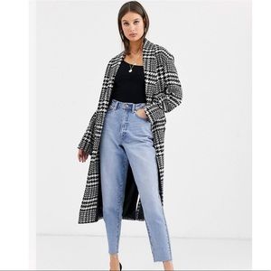 Asos design tall houndstooth oversized coat Size US 2